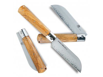 ZAVÍRACÍ NŮŽ SANTOKU OLIVE GUILLOTINE AUS-10 SANMAI