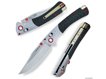 Zavírací limitovaný EDC nůž Dellinger Indian Carbon Edition S90V Stonewashed, karbonová rukojeť