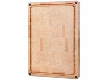 oboustranné krájecí bukové prkénko 430x305x35 mm frézované 1
