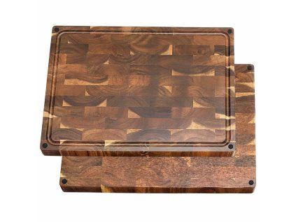 oboustranné akáciové prkénko 485x356x38 mm frézované 1